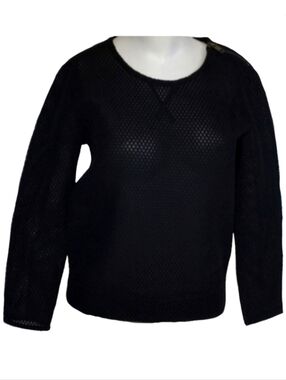 Diesel Y2K Goth Girl Mesh Net Top Zippers Sheer 90s Punk Retro Pullover Blouse S